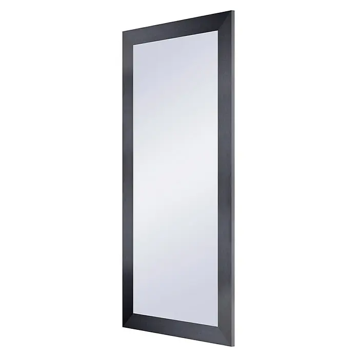 Espejo con marco XXL Génova - 76 x 186 cm, Negro, MDF - Un espejo rectangular alto con un marco de madera oscura y elegante, que ofrece un aspecto minimalista y moderno para realzar la decoración de cualquier habitación.