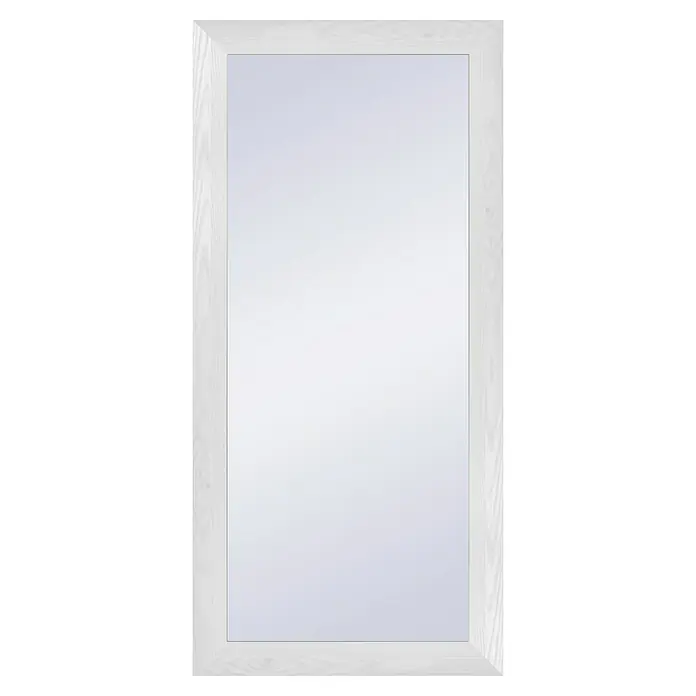 Espejo con marco XXL Génova - 76 x 186 cm, Blanco, MDF - Elegante espejo rectangular con marco de madera blanca. El espejo tiene orientación vertical y añade un toque moderno a cualquier habitación.