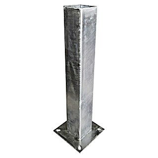 Base para poste (L x An x Al: 10 x 10 x 33 cm, Plateado)