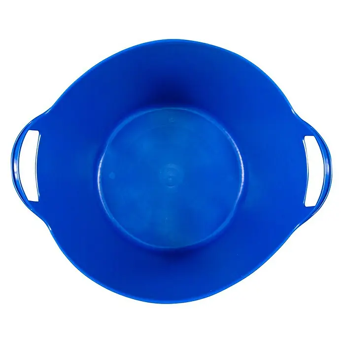 Capazo multiusos - Azul, Plástico, 42 l - Un cubo de plástico azul con asas, ideal para tareas domésticas o de jardinería. Resistente y práctico.