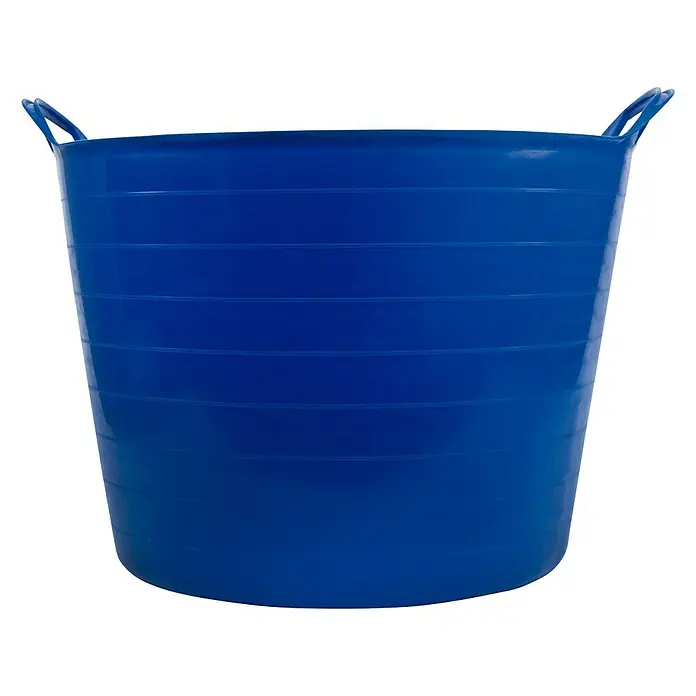 Capazo multiusos - Azul, Plástico, 42 l - Tina azul flexible con asas para uso versátil en el hogar y el jardín. Ideal para transporte y almacenamiento.