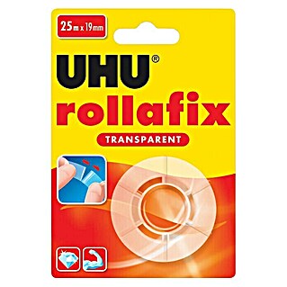 UHU Klebefilm Rollafix (L x B: 25 m x 19 mm, Lösemittelfrei)
