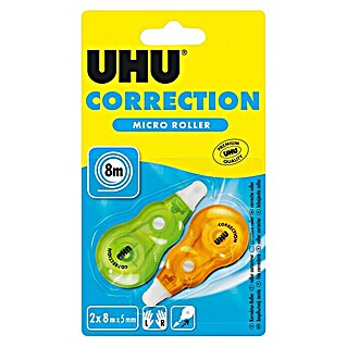 UHU Korrekturroller Correction Micro (2 Stk., L x B: 8 m x 5 mm, Lösemittelfrei)