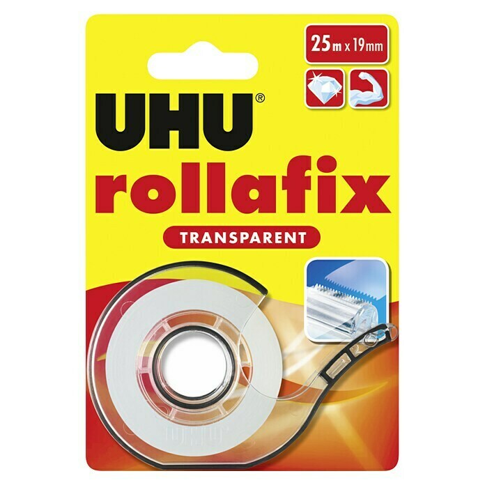 UHU Klebefilm mit Abroller Rollafix (1 x Kleinroller, 1 x Rolle 19 mm x25 m) | BAUHAUS