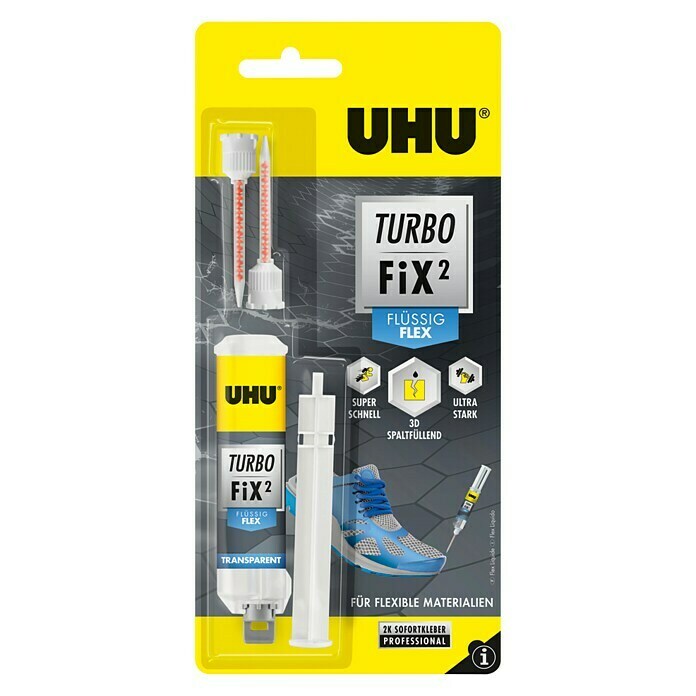 UHU Turbo Fix² Adesivo bicomponente liquido Flex