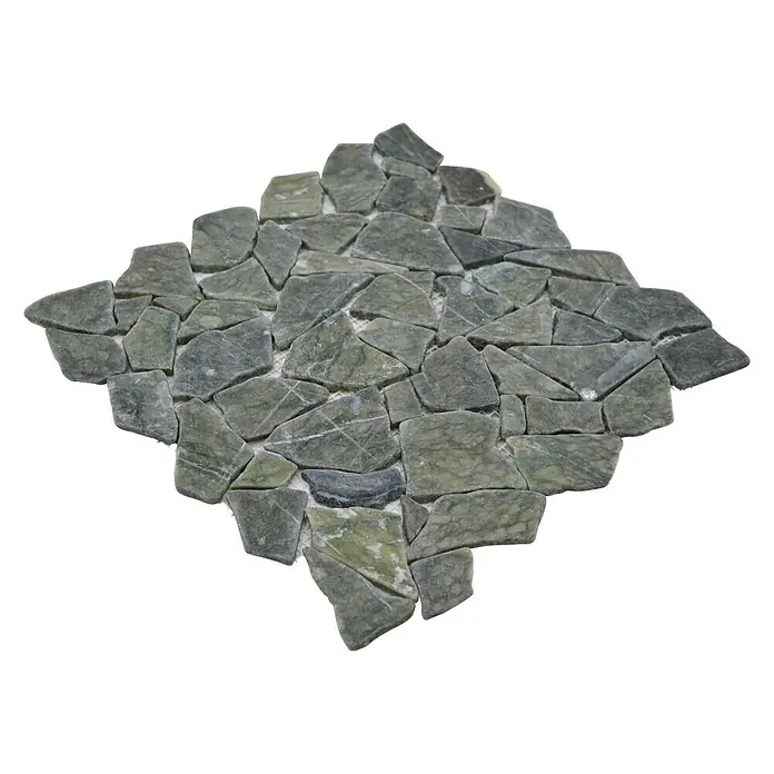 Mosaikfliese Uni CIOT 407 - 31,5 x 31,5 cm, Grau/Grün, Matt - Mosaikfliese aus Naturstein in grünen und grauen Farbtönen, ideal für dekorative Wand- oder Bodenbeläge.