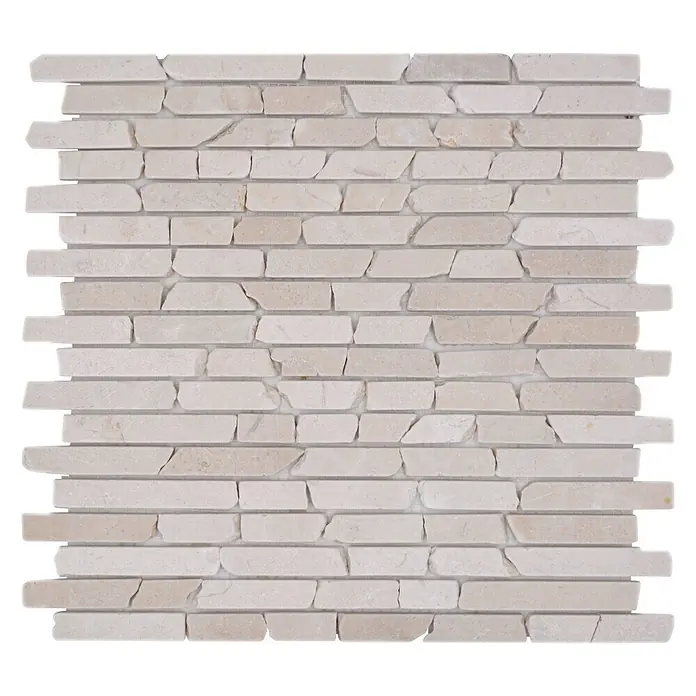 Mosaikfliese MOS BRICK 13R - 32,2 x 30,5 cm, Beige, Matt - Nahaufnahme des Mosaikfliesenprodukts in Beige und Weiß, ideal für Innenräume.