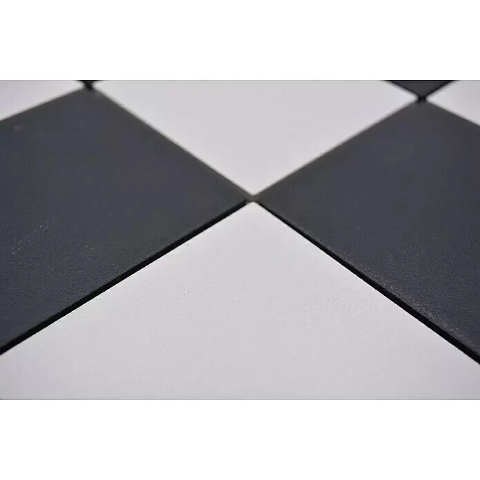 Mosaikfliese Quadrat RAT 148 - 29,8 x 29,8 cm, Schwarz/Weiß, Matt - Detailaufnahme