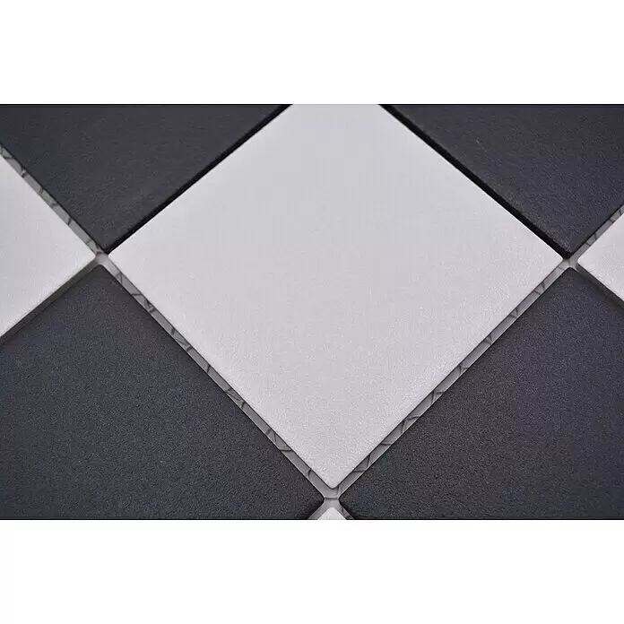 Mosaikfliese Quadrat RAT 148 - 29,8 x 29,8 cm, Schwarz/Weiß, Matt - Detailaufnahme