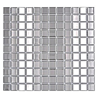 Mosaikfliese Quadrat Crystal CM 4SB2 (32,7 x 30,2 cm, Silber, Glänzend)