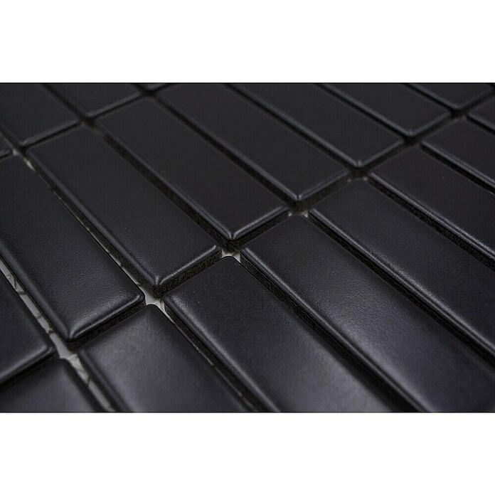 Mosaikfliese Stäbchen Uni ST 360 (29,7 x 29 cm, Schwarz, Matt) | BAUHAUS