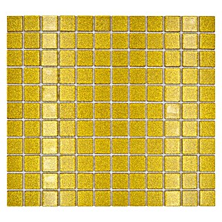 Mosaikfliese Quadrat Crystal Uni CM 4GO5 (32,7 x 30,2 cm, Gold, Glänzend)