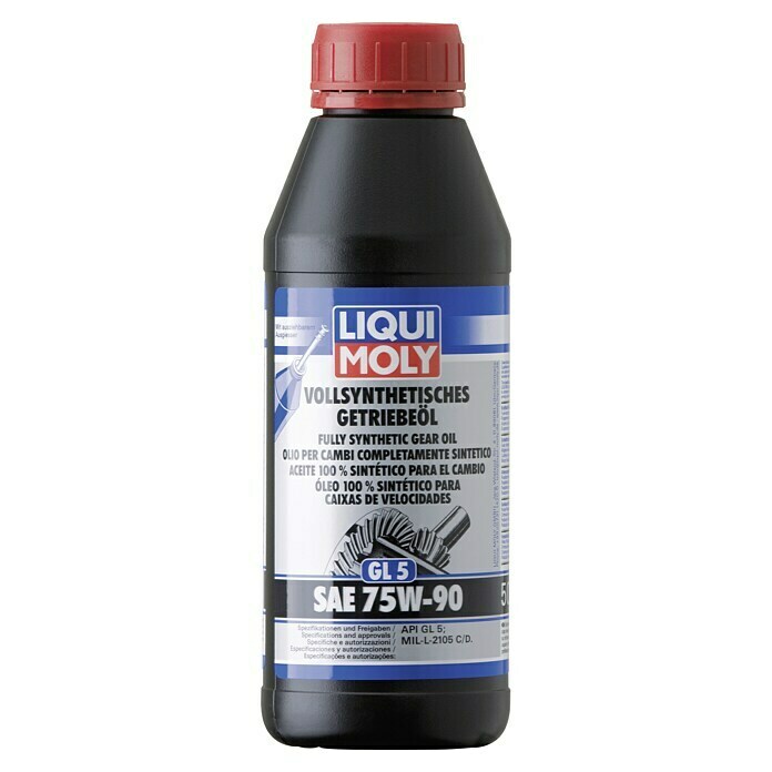 Liqui Moly Getriebeöl GL5 SAE 75W-9075W-90, 0,5 l Front View