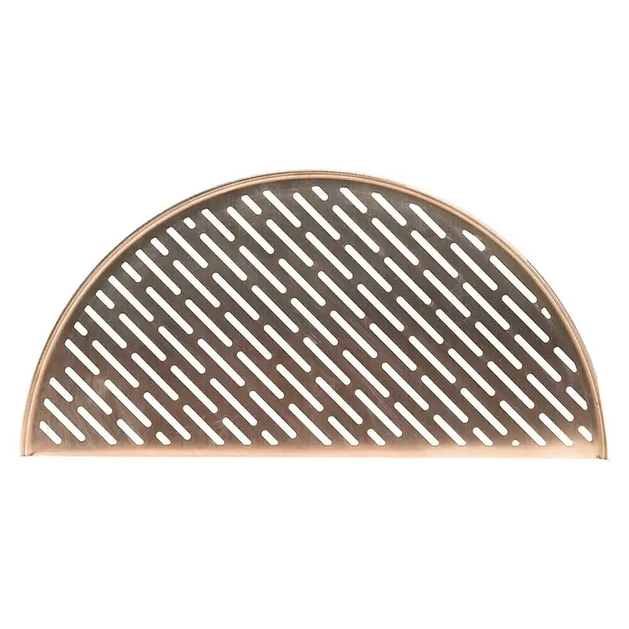 Kamado Joe Grillrost für Fisch und Gemüse - L x B: 23,3 x 46,8 cm - Halbrunder, bronzefarbener Duschrost mit schrägen Schlitzen für effizienten Wasserablauf im Badezimmer. Praktisches Design für die Dusche.
