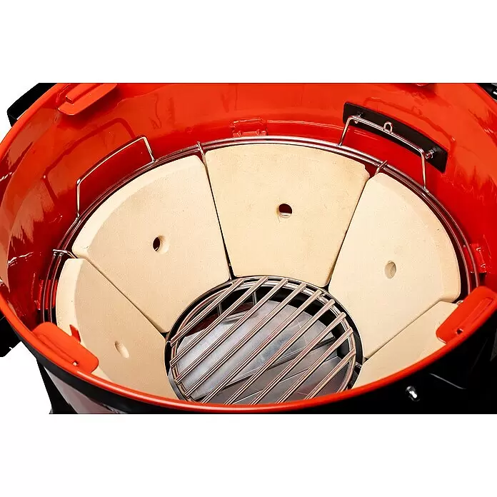 Kamado Joe Holzkohlegrill Kettle Joe - Durchmesser Grillfläche: 55 cm, Rot - Detailaufnahme