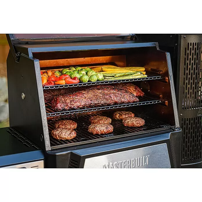 Masterbuilt Warmhalterost - L x B: 13,7 x 56,5 cm, Passend für: Masterbuilt Holzkohlegrill & Smoker Gravity 560 - Anwendungsbeispiel