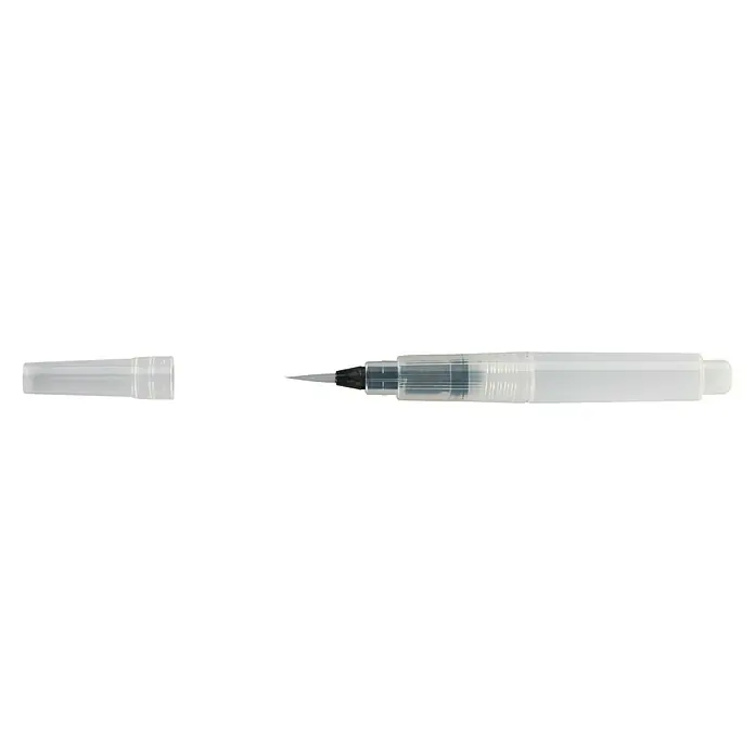 Talens Sakura Pincel artístico Koi - Fibra sintética, Plástico - Un pincel de agua transparente con la tapa quitada, ideal para pintura a la acuarela y caligrafía. Conveniente para viajes y trabajos detallados.