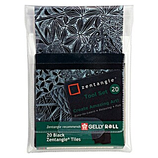 Talens Sakura Papel para manualidades Zentangle Tool (20 ud., 8,9 x 8,9 cm, Negro)