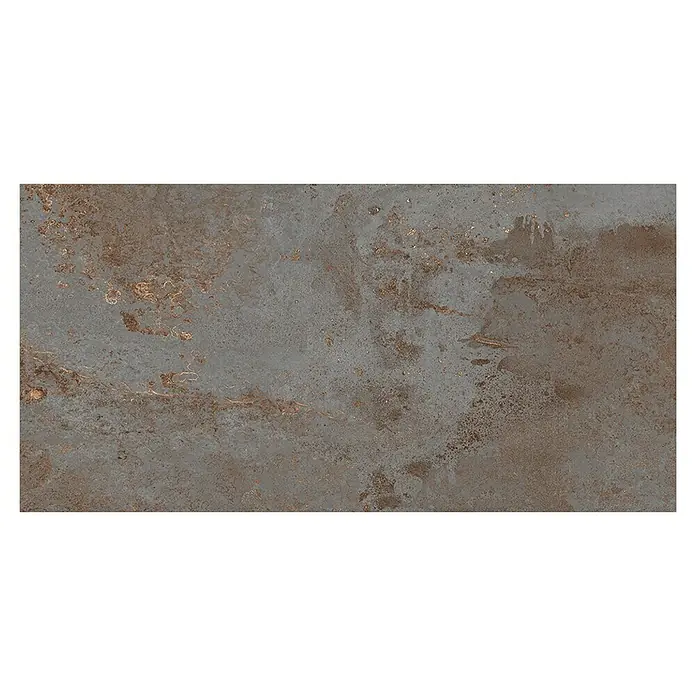 Feinsteinzeugfliese Flatiron - 30,8 x 61,5 cm, Silber, Matt - Rostfarbene Bodenfliese mit unregelmäßiger Textur. Ideal für industrielle und moderne Innenräume, die einen einzigartigen Akzent setzen wollen.