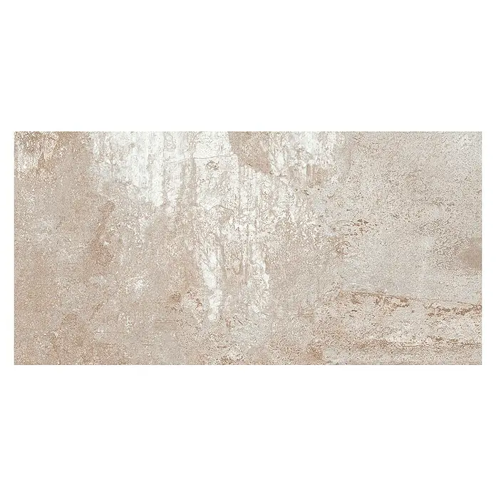 Feinsteinzeugfliese Flatiron - 30,8 x 61,5 cm, Weiß, Matt - Nahaufnahme einer Feinsteinzeugfliese mit einer strukturierten, beigen Oberfläche, die eine rustikale und natürliche Ästhetik verleiht.