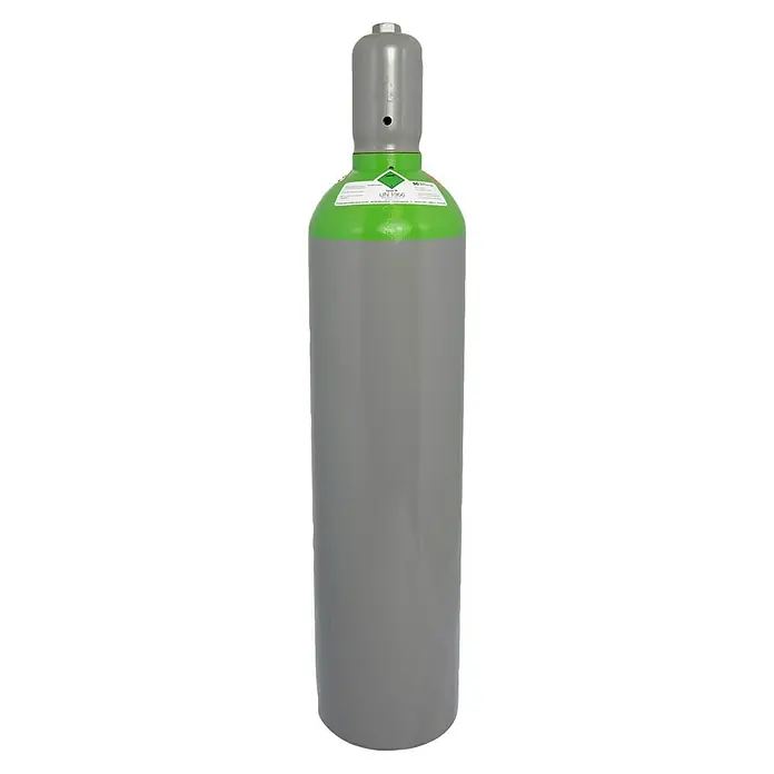 Tyczka Energy Tycon-Flasche ohne Füllung* - Fassungsvermögen: 20 l - Graue Gasflasche mit grüner Oberseite, mit UN 1956 Kennzeichnung für Druckgas. Sicherer Transport und Lagerung komprimierter Gase.