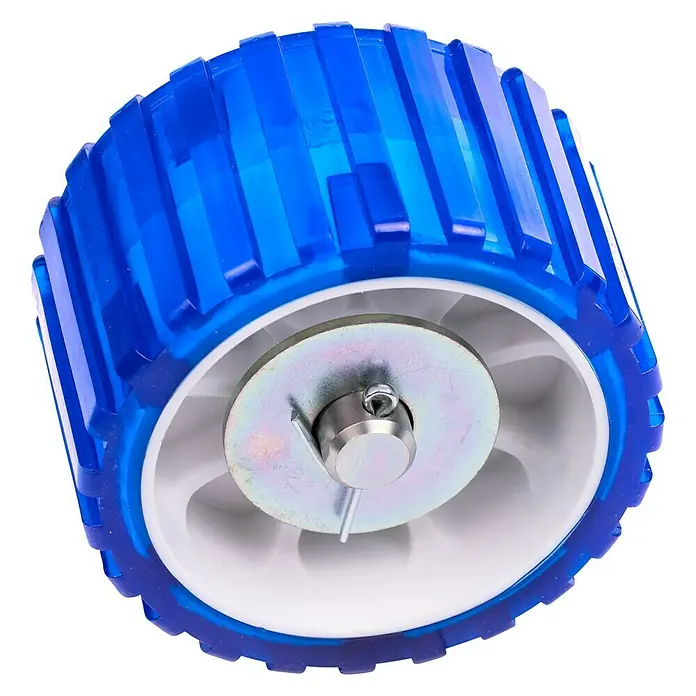 Stema Pendelrolle - Ø x L: 127 mm x 34,1 cm, Traglast: 200 kg - Blaues Bootsanhänger-Rollenlager mit Metallhalterung, ideal für Bootsanhänger.