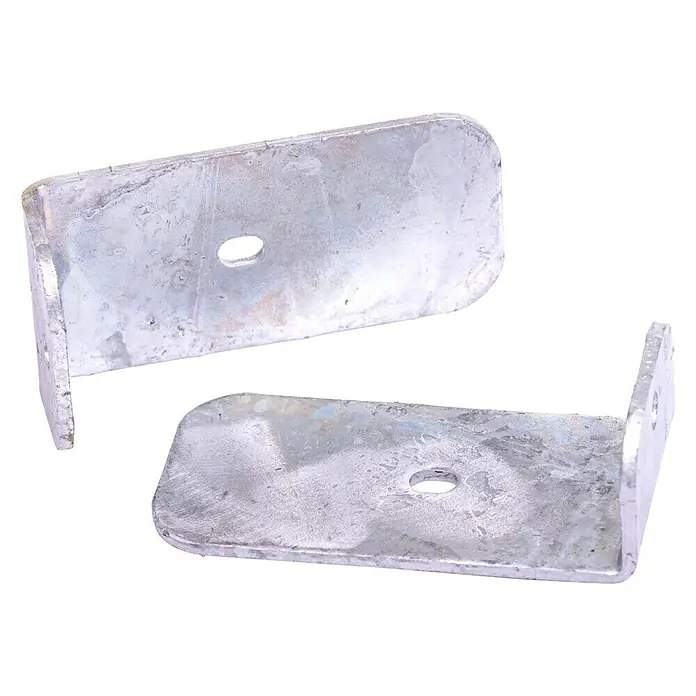 Stema Winkel für Stützkissen - L x B x H: 12,25 x 6 x 3,6 cm, 2 Stk. - Zwei verzinkte U-förmige Metallhalterungen, die sich ideal für die Befestigung und Unterstützung verschiedener Konstruktionen eignen.