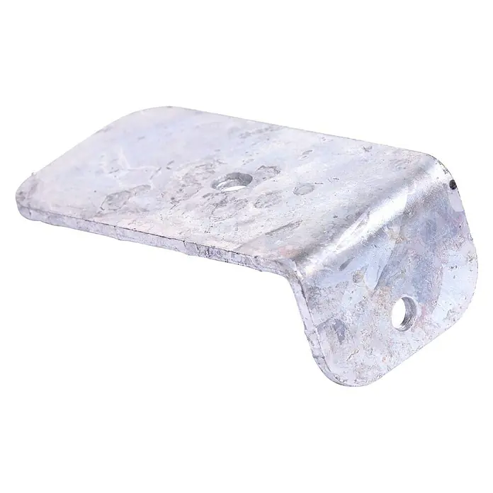 Stema Winkel für Stützkissen - L x B x H: 12,25 x 6 x 3,6 cm, 2 Stk. - Ein silberner Eckverbinder aus Metall mit Löchern zur Befestigung, ideal für Möbel oder Konstruktionen. Robuster Schutz für Kanten und Ecken.