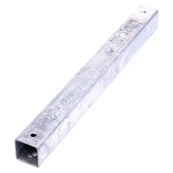 Stema Kissenstütze - L x B x H: 40 x 4 x 4 cm - Ein silbernes Vierkantrohr mit zwei Löchern, ideal für Konstruktionen und Heimwerkerprojekte. Das Metallrohr ist robust und vielseitig einsetzbar.