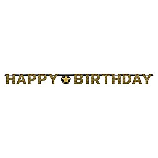 Girlande Partykette Sparkling Celebration (213 cm, Gold, Happy Birthday, Papier)