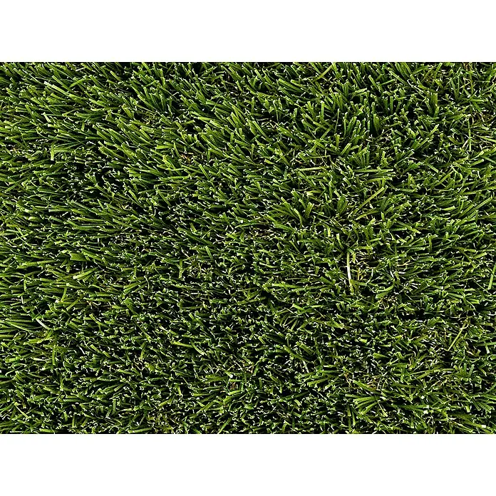 Césped artificial Corfú - 5 x 2 m, Altura del pelo: 35 mm, 23.100 puntadas/m² - Primer plano de césped artificial denso en un verde exuberante, perfecto para jardines y paisajismo.