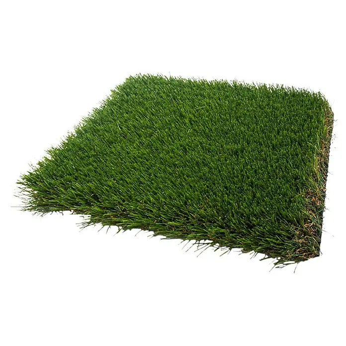 Césped artificial Creta - 5 x 1 m, Altura del pelo: 45 mm, 28.350 puntadas/m² - Una pieza rectangular de césped artificial, con una superficie verde exuberante, ideal para jardines o terrazas, con una textura de aspecto natural.