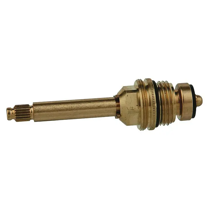 Unterputzventil-Oberteil - ½″, Messing - Messingfarbene Sanitärarmatur-Spindel mit O-Ringen und Rändelung. Austauschbares Ventilteil für Wasserhähne.