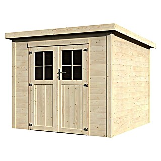 Décor et Jardin Gartenhaus Talion (Außenmaß inkl. Dachüberstand (B x T): 250 x 256 cm, Wandstärke: 19 mm, Natur)