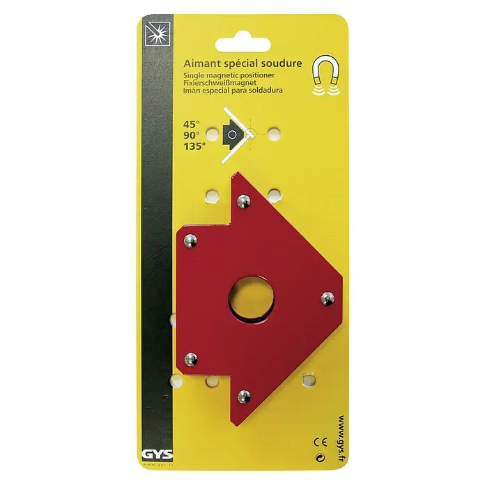 Gys Schweiß-Winkelmagnet - Winkel: 45 ° - 135 ° - Magnetischer Schweißpositionierer von GYS zur präzisen Fixierung von Werkstücken in 45°, 90° und 135° Winkeln.