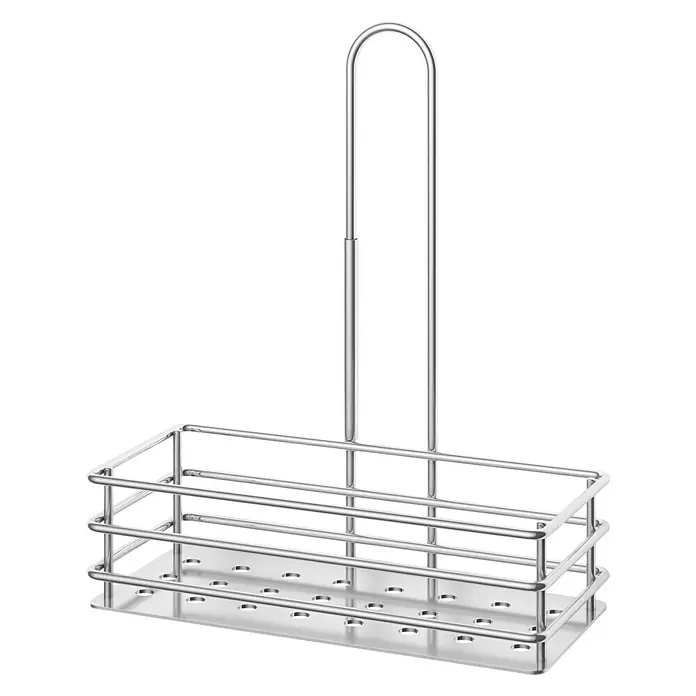 Zack Duschkorb Iparo - 14 x 25,5 x 31,8 cm, Edelstahl, Edelstahl - Ein stilvoller Küchenhelfer: Abtropfgestell aus Edelstahl für Spülen, ideal zur Aufbewahrung von Schwämmen und Bürsten. Praktisch und hygienisch!