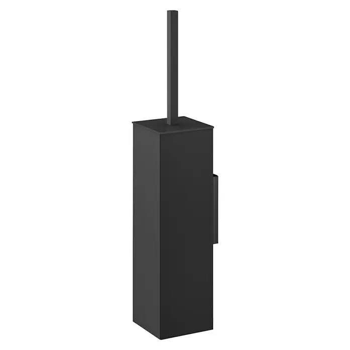 Zack Carvo WC-Bürstengarnitur - Mit Halterung, Edelstahl, Schwarz - Elegante, schwarze Toilettenbürstengarnitur. Die schlanke Form passt in jedes Badezimmer und sorgt für Hygiene.