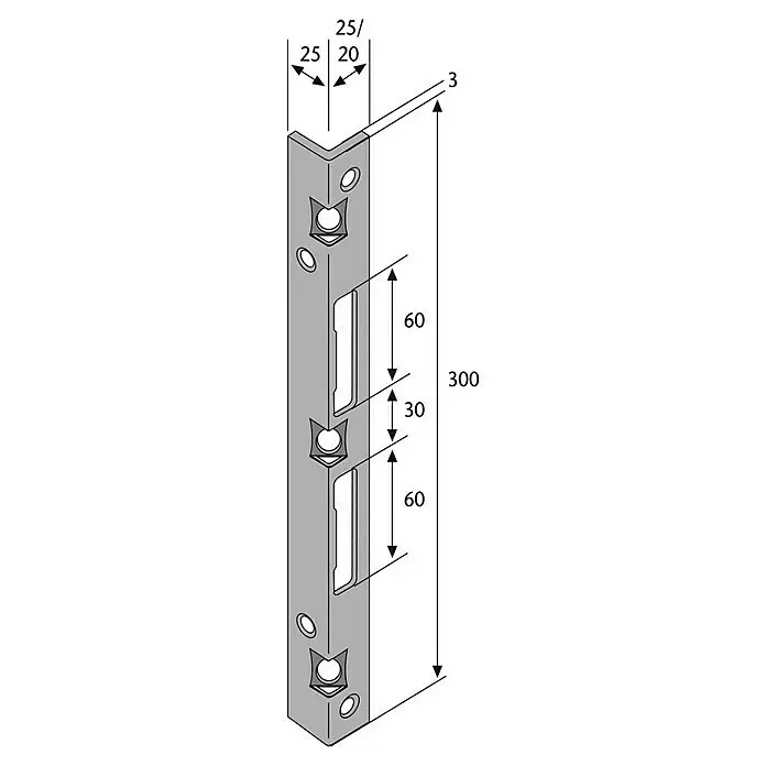 Abus Schließblech SSB 40025 x 25 x 300 mm