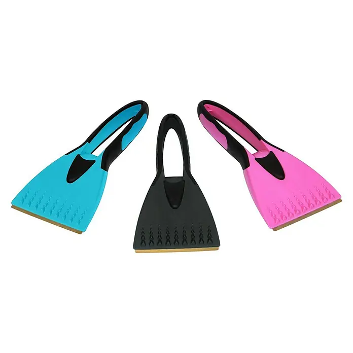 Eiskratzer 2K - Breite Schaberkante: 9,5 cm - Drei farbenfrohe Streichwerkzeuge für vielfältige Anwendungen, in Blau, Schwarz und Pink, ideal für kreative Projekte und mehr.