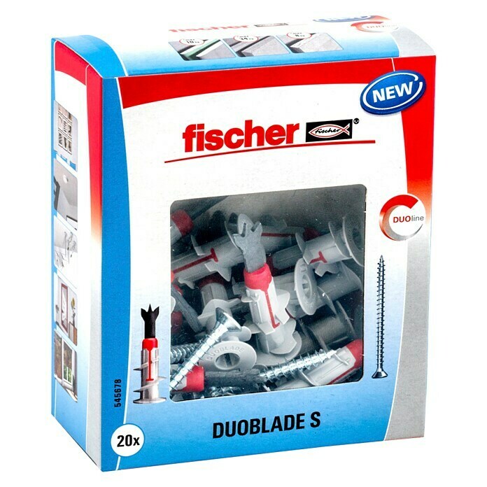 Fischer Duoblade Taco para cartón yeso (Longitud taco: 44 mm, 40 ud.)