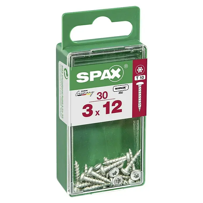 Spax Halbrundkopfschraube3 x 12 mm, Verzinkt, 30 Stk., TX für TORX-Antriebe