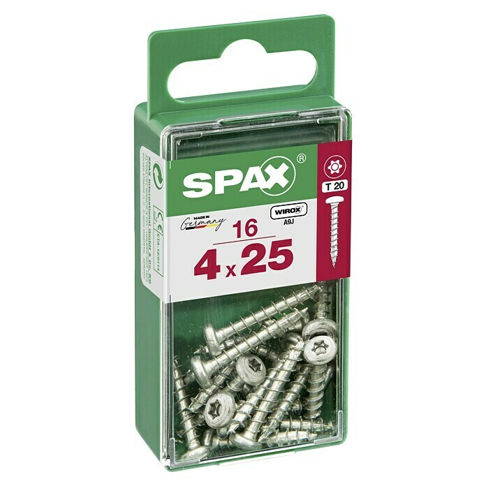 Spax Halbrundkopfschraube (4 x 25 mm, Verzinkt, 16 Stk., Kopf-Kreuzschlitz (Pozidriv))