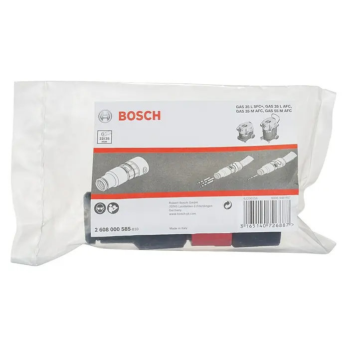 Bosch Schlauchmuffe - Durchmesser: 22 mm - Eingepacktes Bosch-Zubehörset für GAS 35 L SFC+, GAS 35 L AFC, GAS 35 M AFC und GAS 55 M AFC Staubsauger, ideal für vielfältige Reinigungsaufgaben.