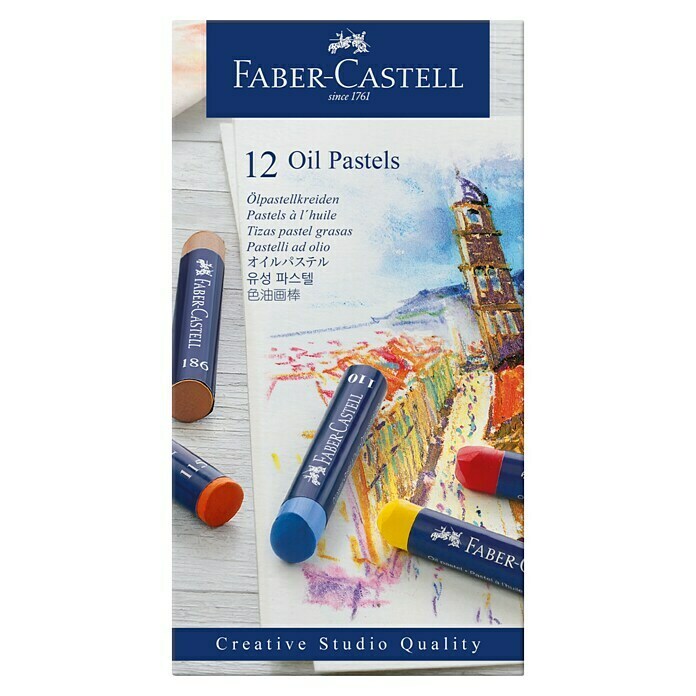 Faber-Castell Ölpastellkreiden-SetFarbig sortiert, 12 -tlg. Front View