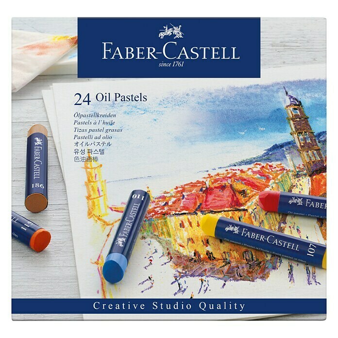 Faber-Castell Ölpastellkreiden-SetFarbig sortiert, 24 -tlg. Front View