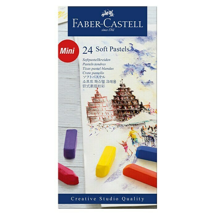 Faber-Castell Pastellkreiden-Set Soft Pastels Set MiniFarbig sortiert, 24 -tlg. Front View