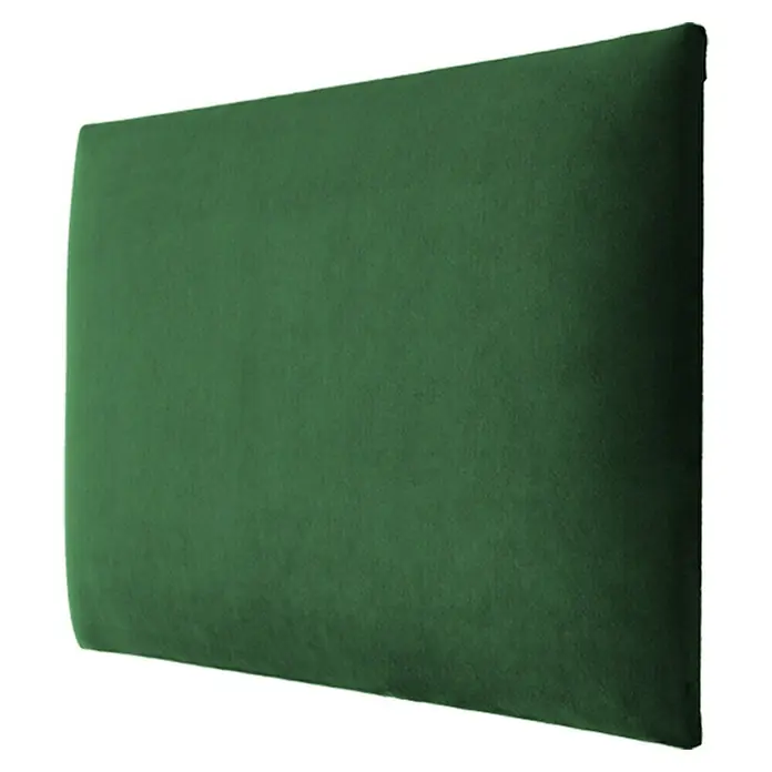 Fllow Set de paneles de pared acolchados Set Velvet A1 - 270 x 150 cm, Verde - Un panel acústico rectangular verde, diseñado para absorber el sonido en las habitaciones, se muestra en este primer plano.