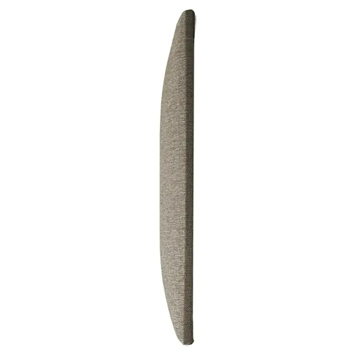 Fllow Wandpolster-Set Inari A4 - 270 x 180 cm, Taupe - Nahaufnahme eines modernen Wandpaneels mit Stoffbezug in einer neutralen Farbgebung.