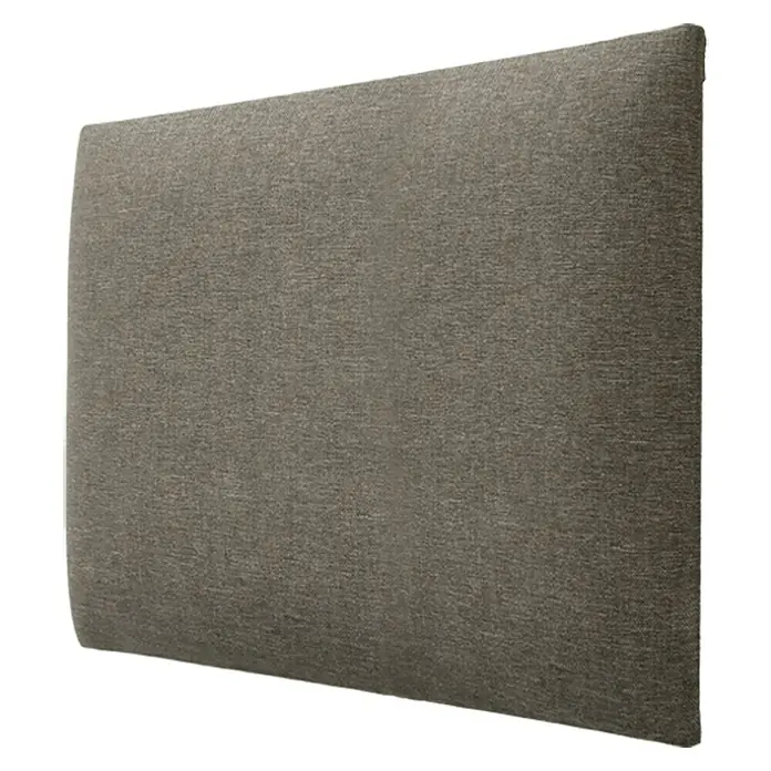 Fllow Set de paneles de pared acolchados Set Inari A1 - 270 x 150 cm, Taupe - Primer plano de un cabecero de tela gris, que muestra textura y un diseño sutil para un detalle de dormitorio.