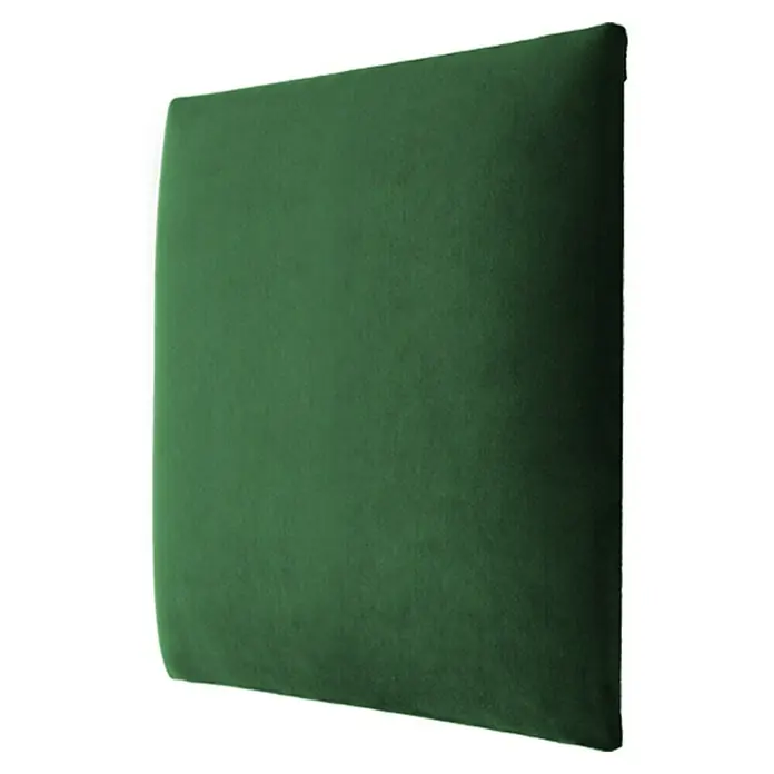 Fllow Set de paneles de pared acolchados Set Velvet A1 - 270 x 150 cm, Verde - Primer plano de un panel acústico verde, que ofrece absorción de sonido para espacios más silenciosos. Ideal para oficina o estudio.